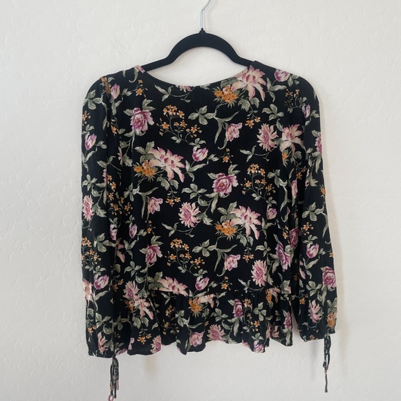 Peplum Tie Hipster Hippie Artsy Chic Boho Bohemian Trendy Artsy Party Blouse - Picture 4 of 7